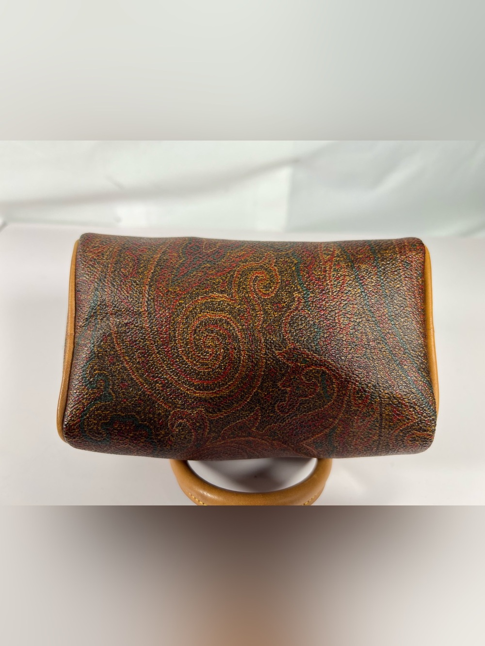 3086: Vintage Etro Paisley Mini Barrel Bag Italy 1996 Rare - Picture 7 of 16